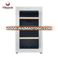 Upright Beverage Cooler Stainless Steel Beverage Refrigerator Transparent Door Refrigerator