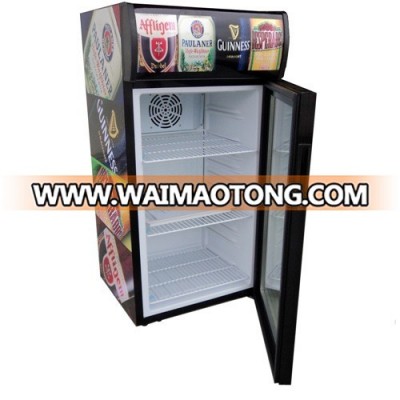 80L glass door display cooler, beer fridge, beer cooler